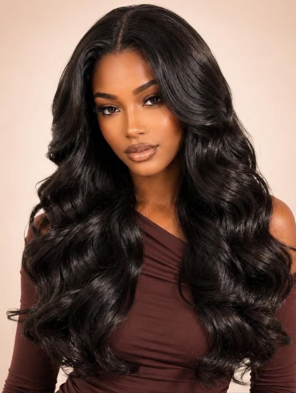 V Part Half Wig Synthetic Body Wave Glueless Wear & Go Wig Heat Resistant 26"